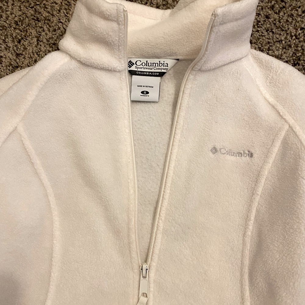 Columbia white zip up jacket size small